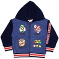 thumbnail image 1 of Nintendo Super Mario Boys Zip Up Varsity Hoodie, Kids Varsity Hoodie Jacket (Size 4-16), 1 of 5