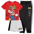 thumbnail image 1 of Nintendo Super Mario Bros Boys 3-Piece Pants Set - Short Sleeve T-Shirt, Shorts, and Jogger Pants 3-Pack Bundle Set (Size 2T-12), 1 of 12