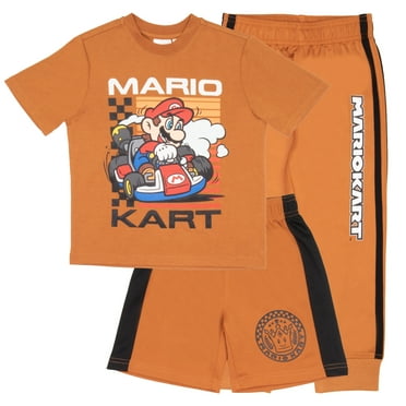 Nintendo Super Mario Bros Boys 3-Piece Pants Set - Short Sleeve T-Shirt, Shorts, and Jogger Pants 3-Pack Bundle Set (Size 2T-12)