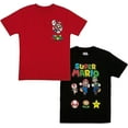 thumbnail image 1 of Nintendo Super Mario Bros. Boys Mario Kart & Friends Graphic Short Sleeve T-Shirts 2 Pack (Sizes 4-16), 1 of 5