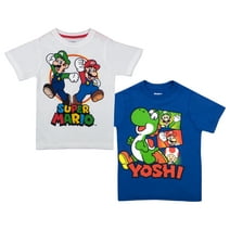 Nintendo Super Mario Bros. Boys Mario Kart & Friends Graphic Short Sleeve T-Shirts 2 Pack (Sizes 4-16)