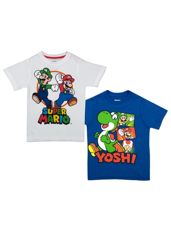 Nintendo Super Mario Bros. Boys Mario Kart & Friends Graphic Short Sleeve T-Shirts 2 Pack (Sizes 4-16)