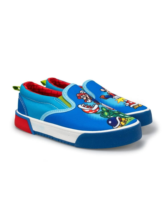 Nintendo Super Mario Bros Boys Slip-on Sneakers