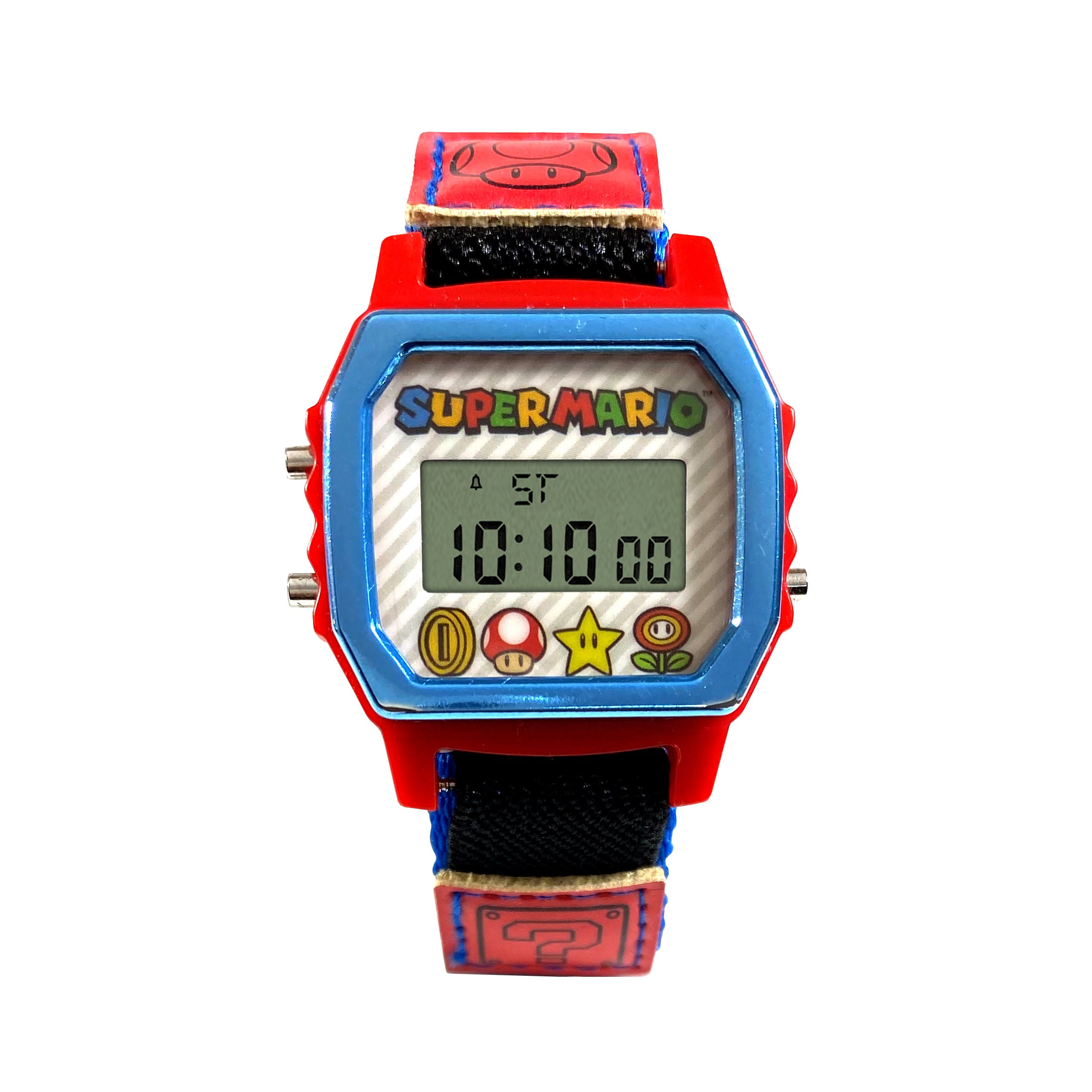 Nintendo "Super Mario Bros" Unisex Child LCD Watch with Velcro Nylon Strap (GSM4160WM)