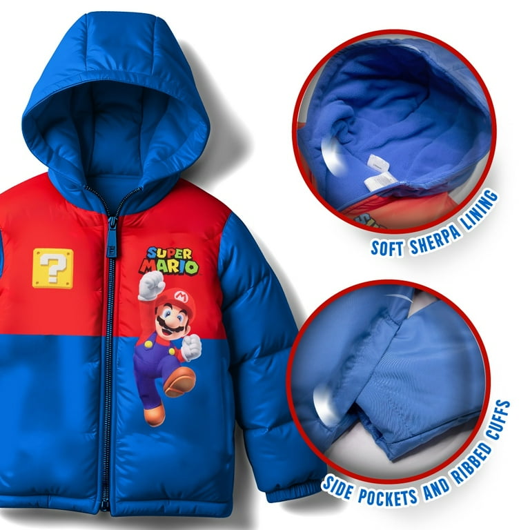 Nintendo Super Mario Bros Winter Jacket for Boys Mario Kart