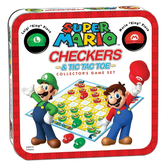 Super Mario Checkers & Tic-Tac-Toe Collector's Game Set, by USAopoly