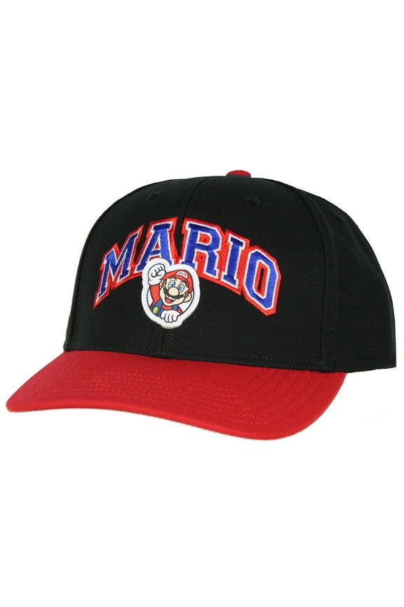 Nintendo Super Mario Embroidered Mario Design Adjustable Snapback Precurved Adult Hat Cap OSFM