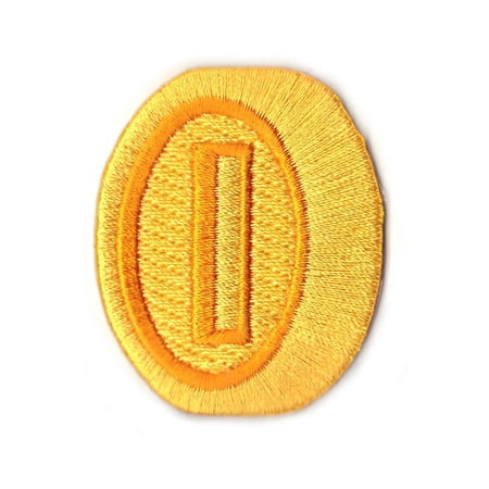 Nintendo Super Mario Game Gold Coin Iron On Patch