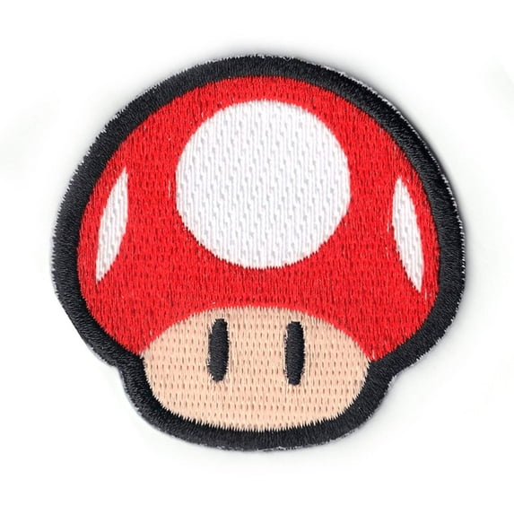 Nintendo Super Mario Game Red Power Up Mushroom Embroidered Iron On Patch