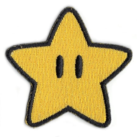 Nintendo Super Mario Game Super Star Power Up Iron On Patch