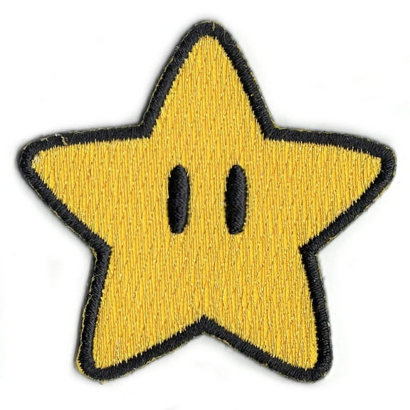 Nintendo Super Mario Game Super Star Power Up Iron On Patch