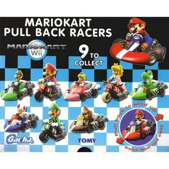 Nintendo Super Mario Kart Wii Pull Back Racers (2010) Gacha Tomy Mini Figure - (1 Random Capsule Ball)