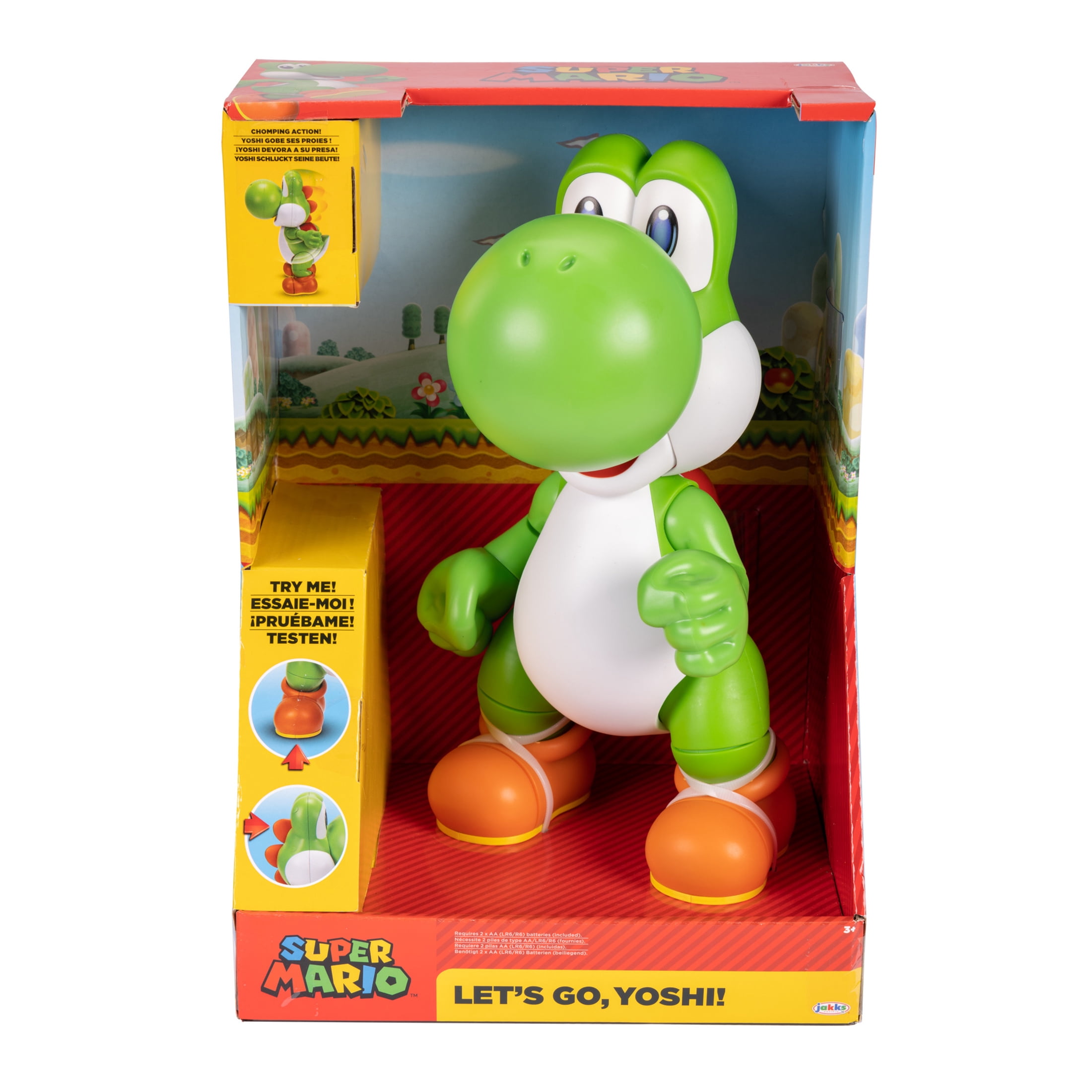 Nintendo Super Mario Let's Go Yoshi Talking Toy for Kids with 20