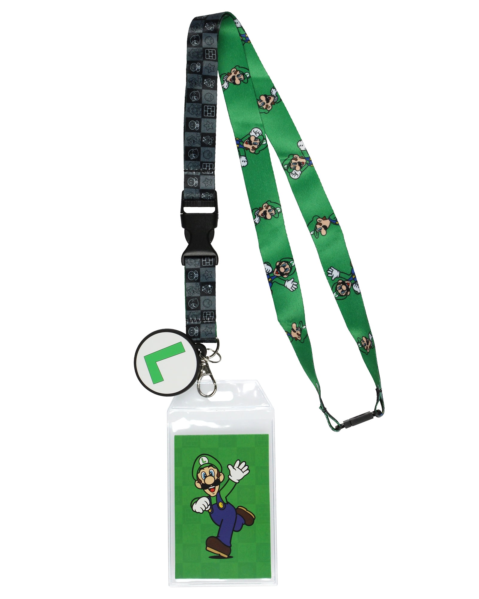 Nintendo Super Mario Luigi Breakaway Lanyard ID Badge Holder with 2" Rubber  Charm - Walmart.com