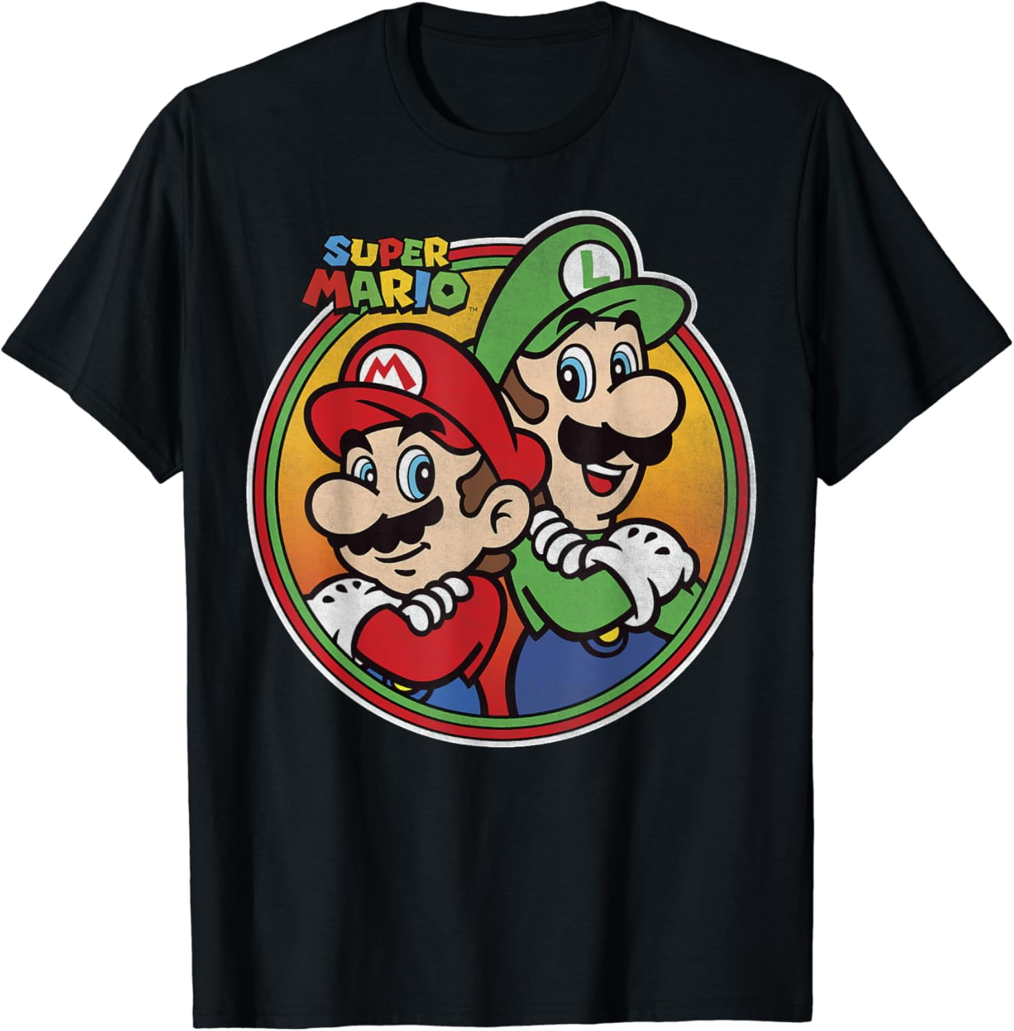 Nintendo Super Mario & Luigi Brothers Circle T-Shirt - Walmart.com