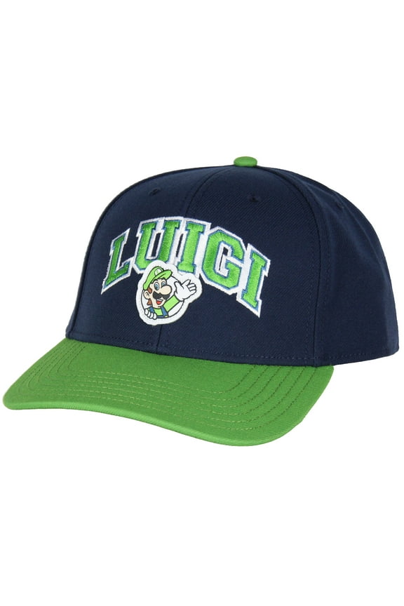Nintendo Super Mario Luigi Embroidery Design Adjustable Snapback Precurved Adult Hat Cap OSFM