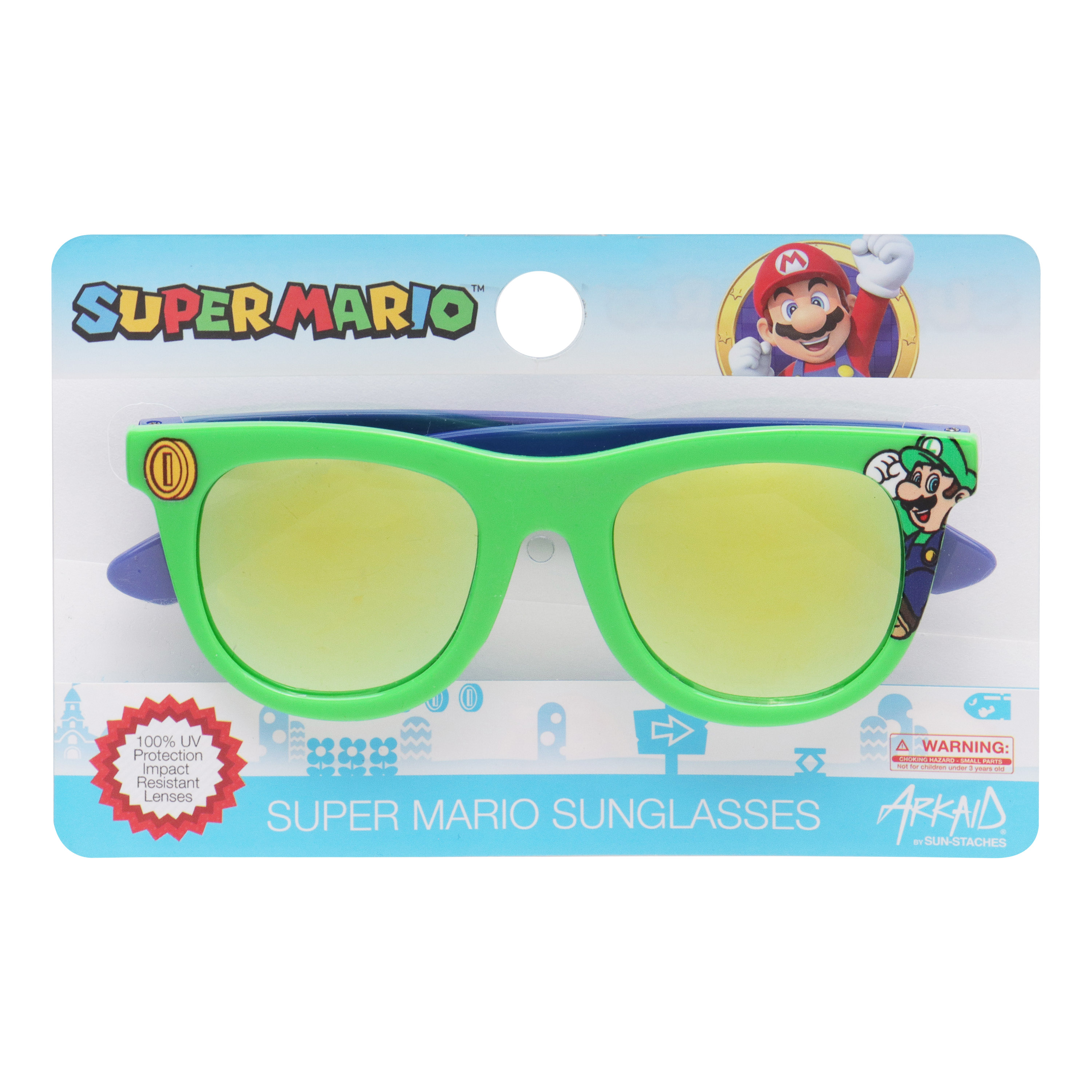 Nintendo Super Mario Luigi Kids Classic Sunglasses Green - image 1 of 5