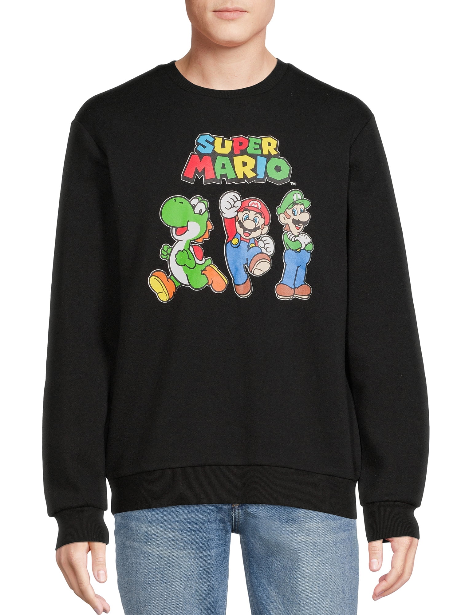Nintendo Super Mario Men s Big Men s Graphic Crewneck Sweatshirt