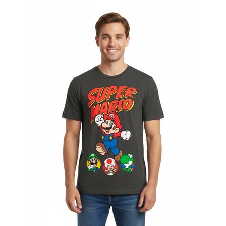 Nintendo Super Mario, Men's & Big Men's Graphic Tee, Jump Friends, Sizes S-3XL