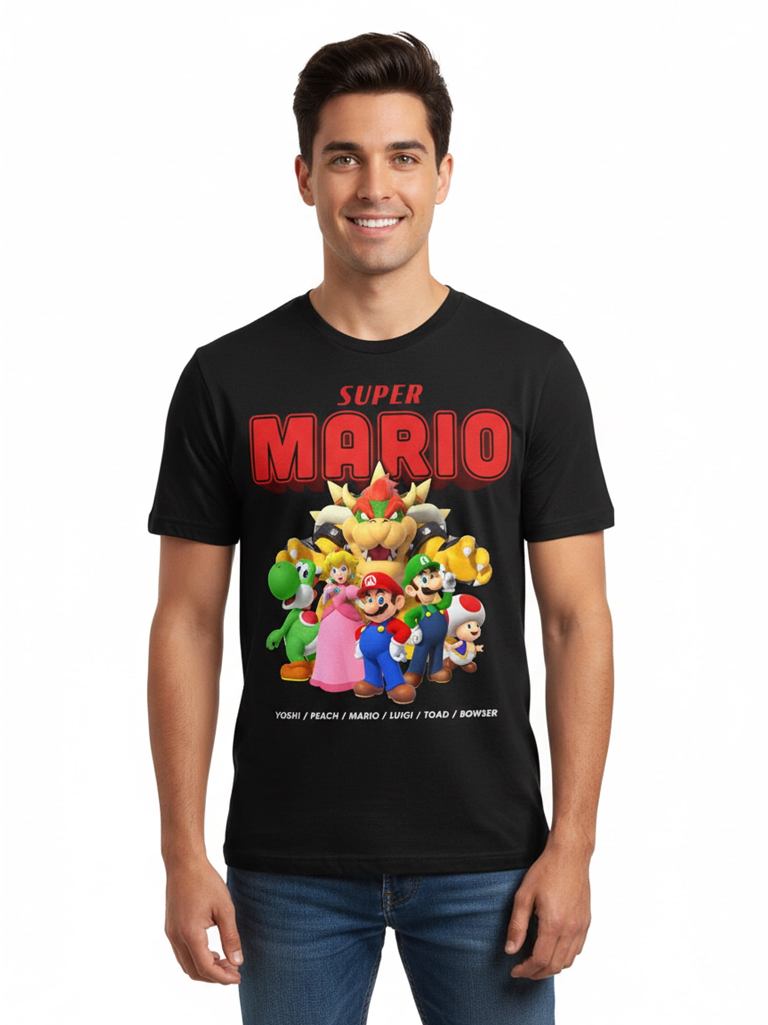 Nintendo Super Mario, Men's & Big Men's Graphic Tee, Team Up, Sizes S-3XL