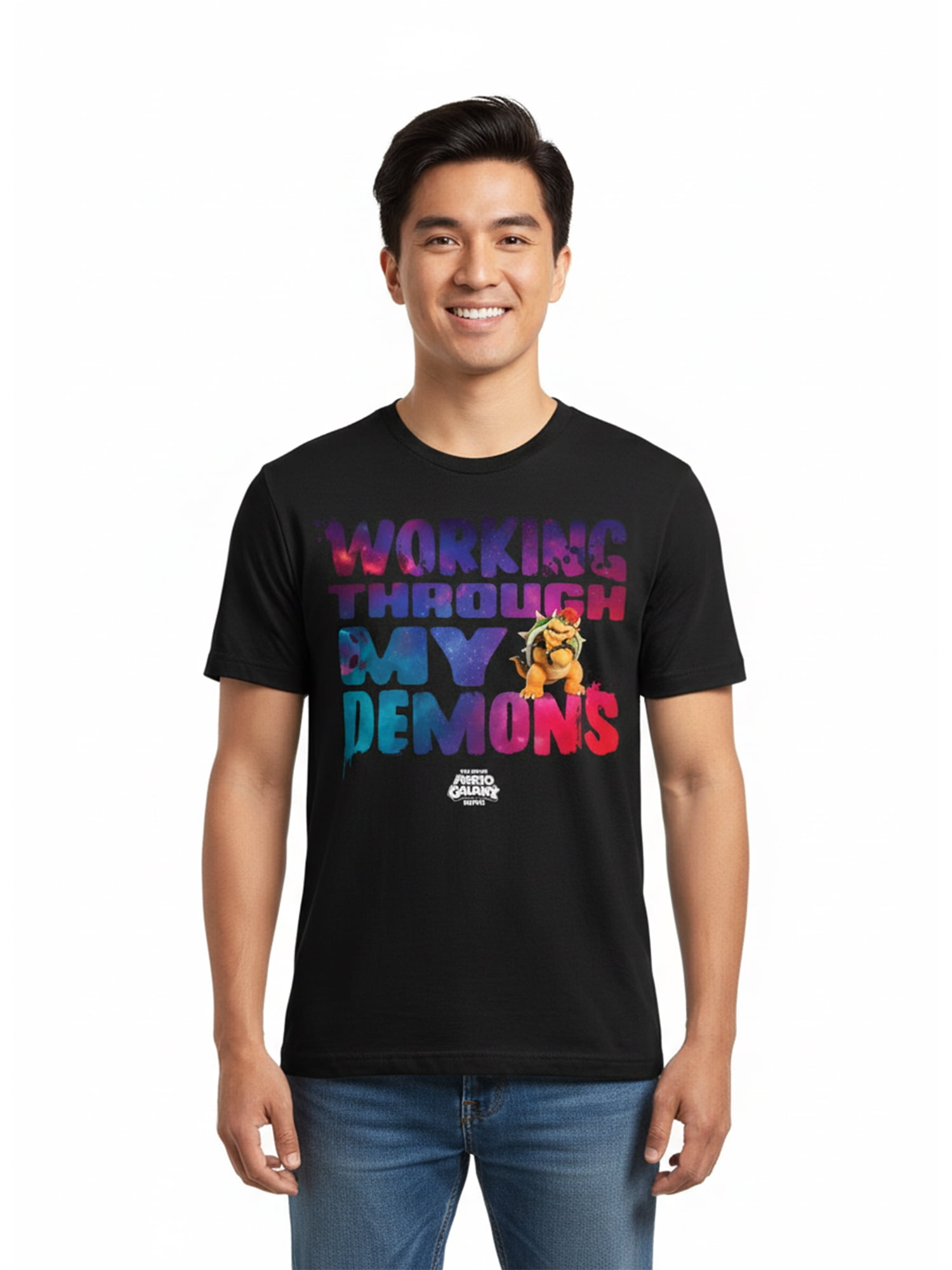 Nintendo Super Mario, Men's & Big Men's Graphic Tee, Working Thru My Demons, Sizes S-3XL