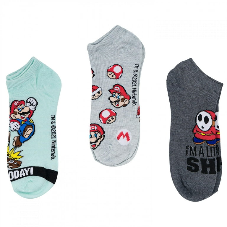 Nintendo Super Mario - NoShow Men's Socks - Size 6 1/2-12 - 3