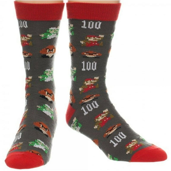 Nintendo Super Mario Print Crew Sock