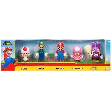 Super Mario Mini Figures Collection Set S2 – Luigi, Princess Peach, Toad, Yoshi, Donkey Kong (6 Pack)