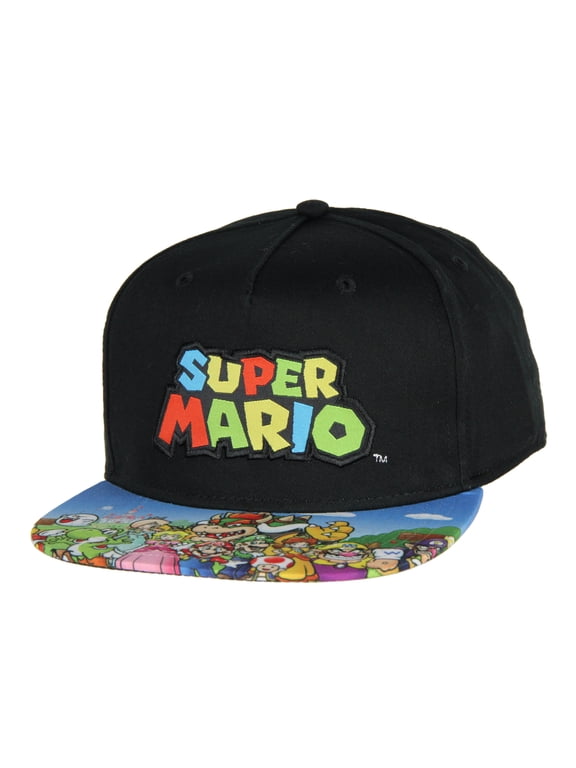 Nintendo Super Mario Youth Embroidered Character Group Boys Adjustable Snapback Hat Baseball Cap