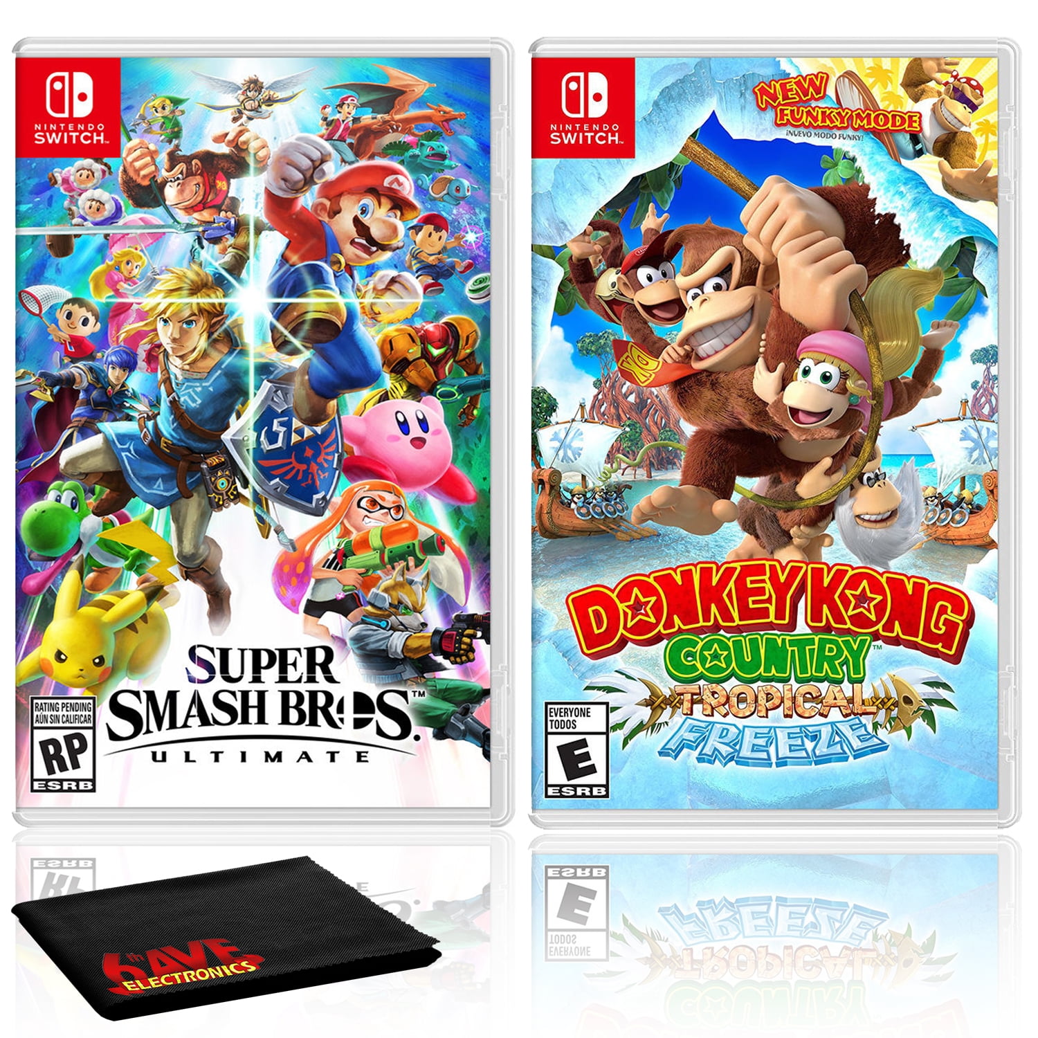  New Super Mario Bros. U Deluxe + Donkey Kong Country: Tropical  Freeze - Two Game Bundle - Nintendo Switch (European Version) : Video Games