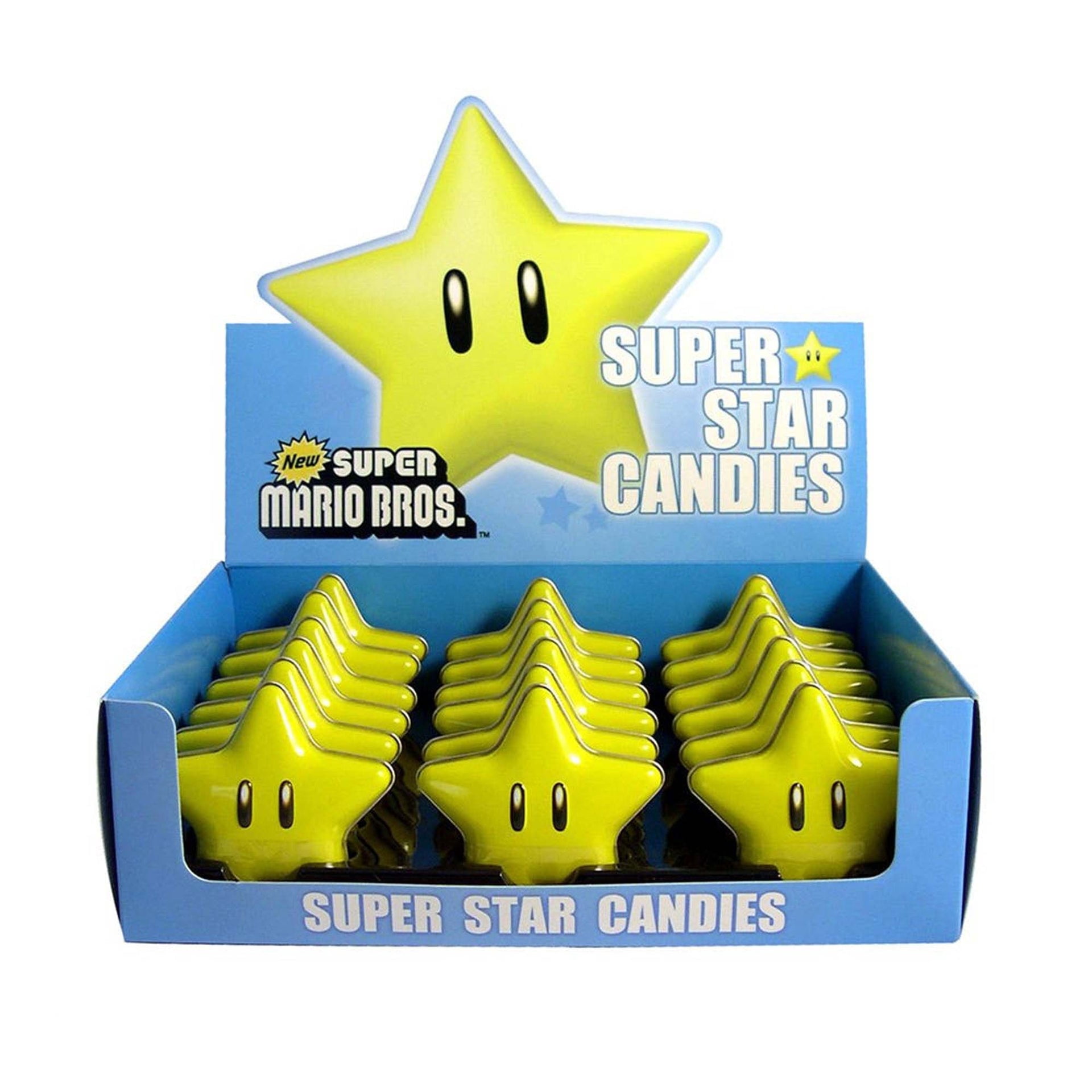 Boston America Super Star Candies - Mario Yellow Sour Tin, 18 Pieces