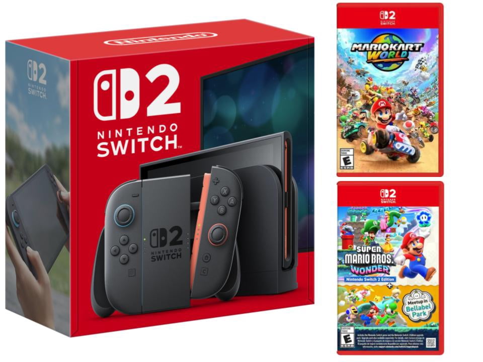 Nintendo Switch 2 Bundle with Mario Kart World and Super Mario Bros Wonder Switch 2 Edition Plus Meetup in Bellabel Park