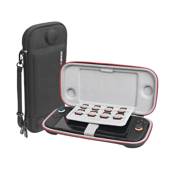 Nintendo Switch 2 Case,RLSOCO Hard Case for Nintendo Switch 2 Game Console with 8 Game Card Slots - Black