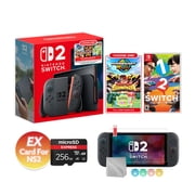 Nintendo Switch 2 Choose Your Game Bundle 256GB + 256GB MicroSD EX Card For NS2, 7.9-Inch 1080P Screen, Joy-Con 2 with Mouse Sensor, Dock, with 1-2 Switch NS1 Game & Accessories