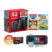 Nintendo Switch 2 Choose Your Game Bundle 256GB + 256GB MicroSD EX Card For NS2, 7.9-Inch 1080P Screen, Joy-Con 2 with Mouse Sensor, Dock, with Animal Crossing New Horizons NS1 Game & Accessories