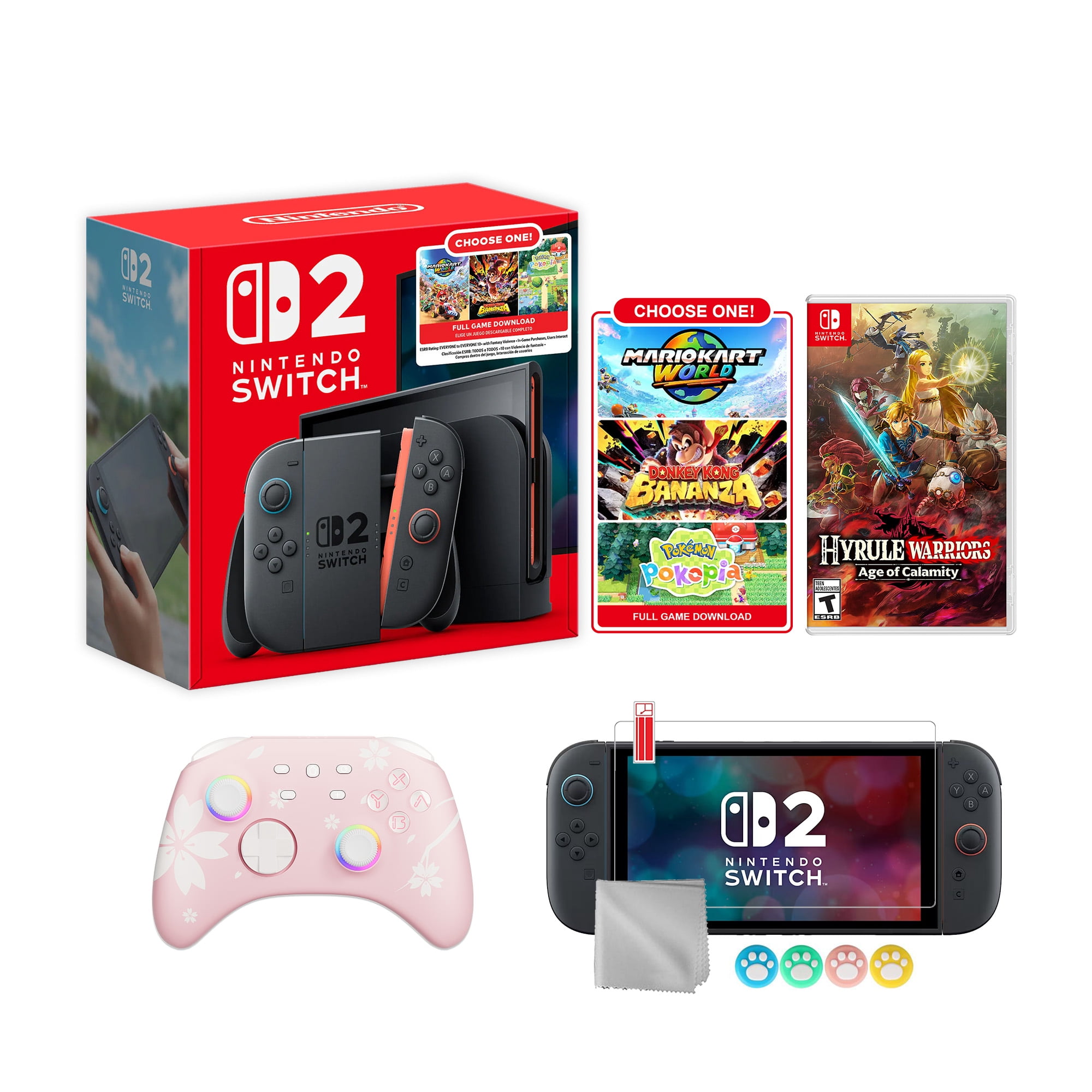 Nintendo Switch 2 Choose Your Game Bundle 256GB 7.9-Inch 1080P