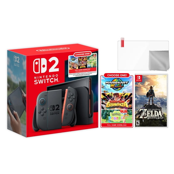 Nintendo Switch 2 Choose Your Game Bundle 256GB 7.9-Inch 1080P Screen, Joy-Con 2 with Mouse Sensor, Dock, The Legend of Zelda: Breath of the Wild NS1 Game & Microfiber Cloth & Screen Protector