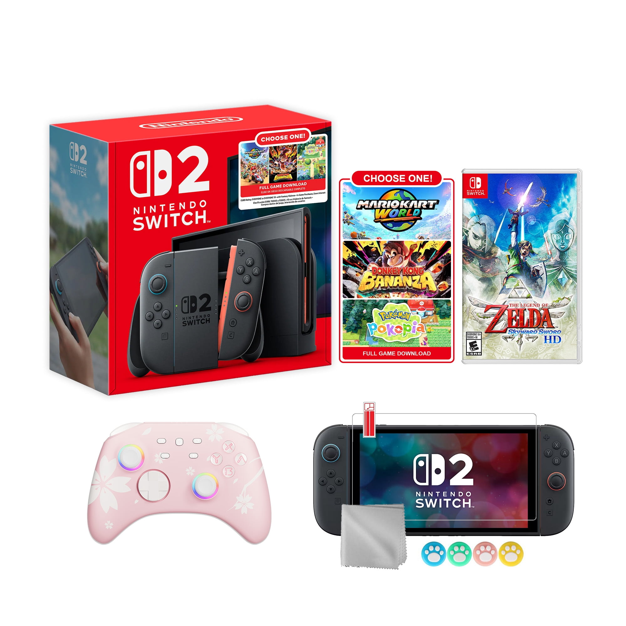 Nintendo Switch 2 Choose Your Game Bundle 256GB 7.9-Inch 1080P