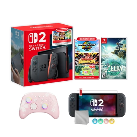 Nintendo Switch 2 Choose Your Game Bundle 256GB 7.9-Inch 1080P Screen, Joy-Con 2 with Mouse Sensor, Dock, with The Legend of Zelda: Tears of the Kingdom NS1 Game, Wireless Controller & Accessories