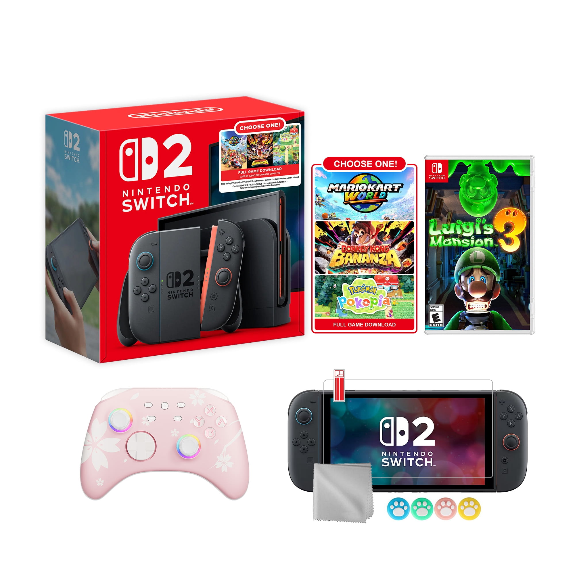 Nintendo Switch 2 Choose Your Game Bundle 256GB 7.9-Inch 1080P