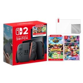 Nintendo Switch 2 Choose Your Game Bundle 256GB 7.9-Inch 1080P Screen, Joy-Con 2 with Mouse Sensor, Dock, with Mario Kart 8 Deluxe NS1 Game And Microfiber Cleaning Cloth & Screen Protector