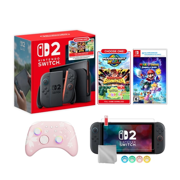 Nintendo Switch 2 Choose Your Game Bundle 256GB 7.9-Inch 1080P Screen, Joy-Con 2 with Mouse Sensor, Dock, with Mario + Rabbids Sparks of Hope NS1 Game & Wireless Switch Controller & Accessories