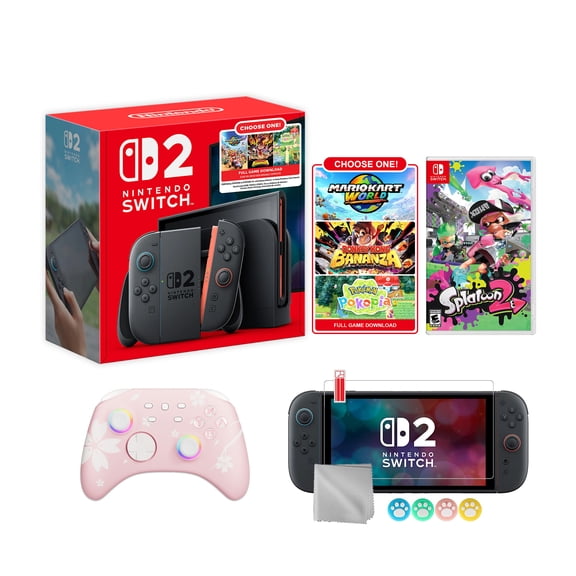 Nintendo Switch 2 Choose Your Game Bundle 256GB 7.9-Inch 1080P Screen, Joy-Con 2 with Mouse Sensor, Dock, with Splatoon 2 NS1 Game And Mytrix Wireless Switch Pro Controller & Accessories
