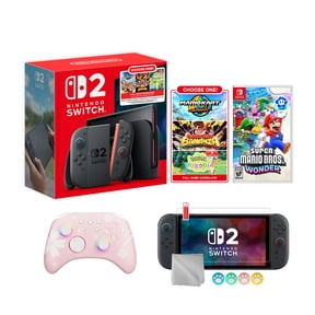 Nintendo Switch 2 Choose Your Game Bundle 256GB 7.9-Inch 1080P Screen, Joy-Con 2 with Mouse Sensor, Dock, with Super Mario Bros. Wonder NS1 Game And Mytrix Wireless Pro Controller & Accessories