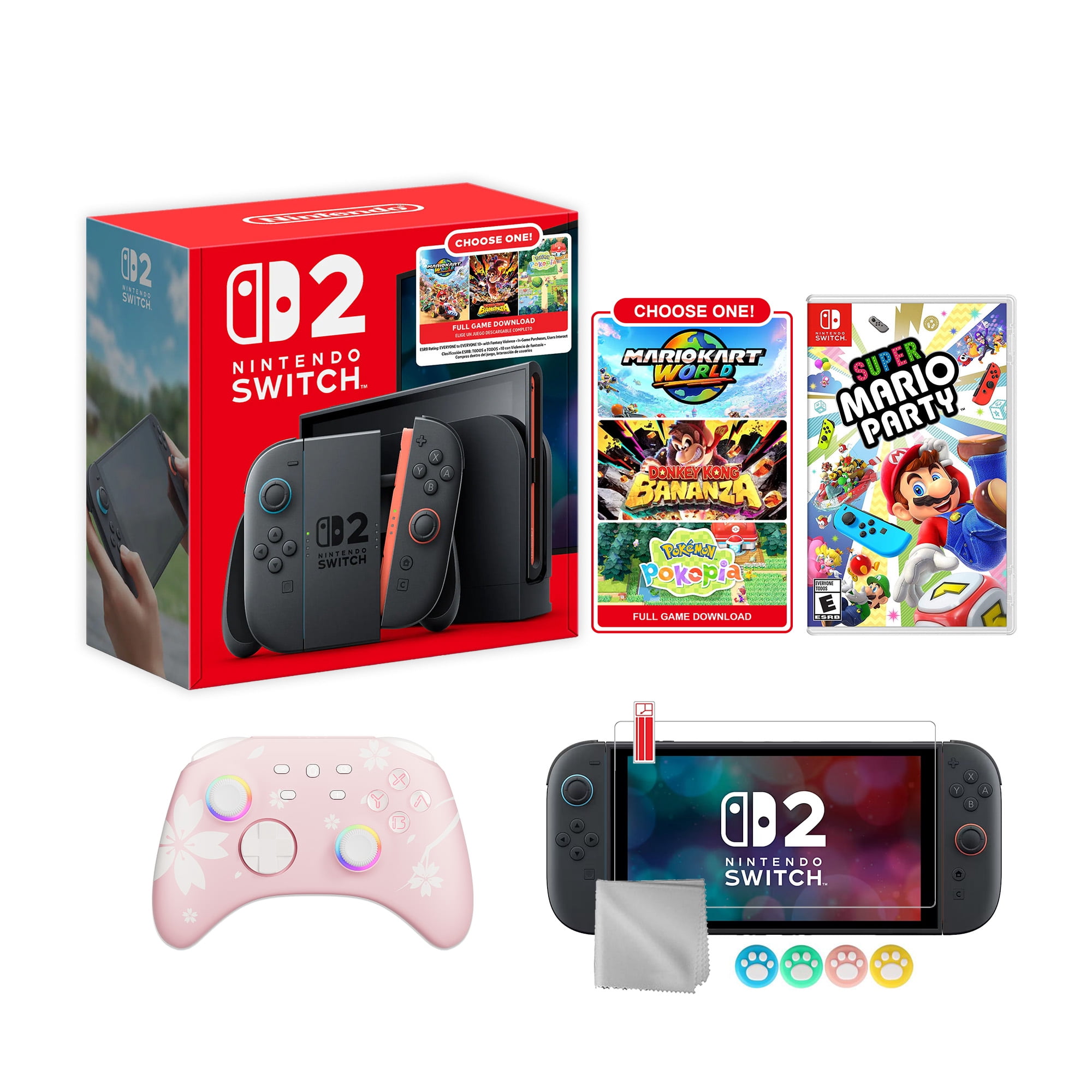 Nintendo Switch 2 Choose Your Game Bundle 256GB 7.9-Inch 1080P