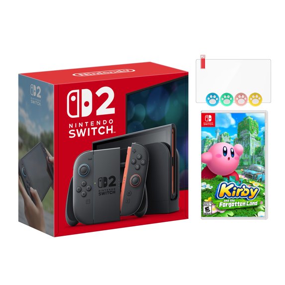 Nintendo Switch 2 Console 256GB 7.9-Inch 1080P HDR Touch Screen, Joy-Con 2 with Mouse Sensor, Dock, with Kirby and the Forgotten Land And Mytrix Joystick Caps & Screen Protector