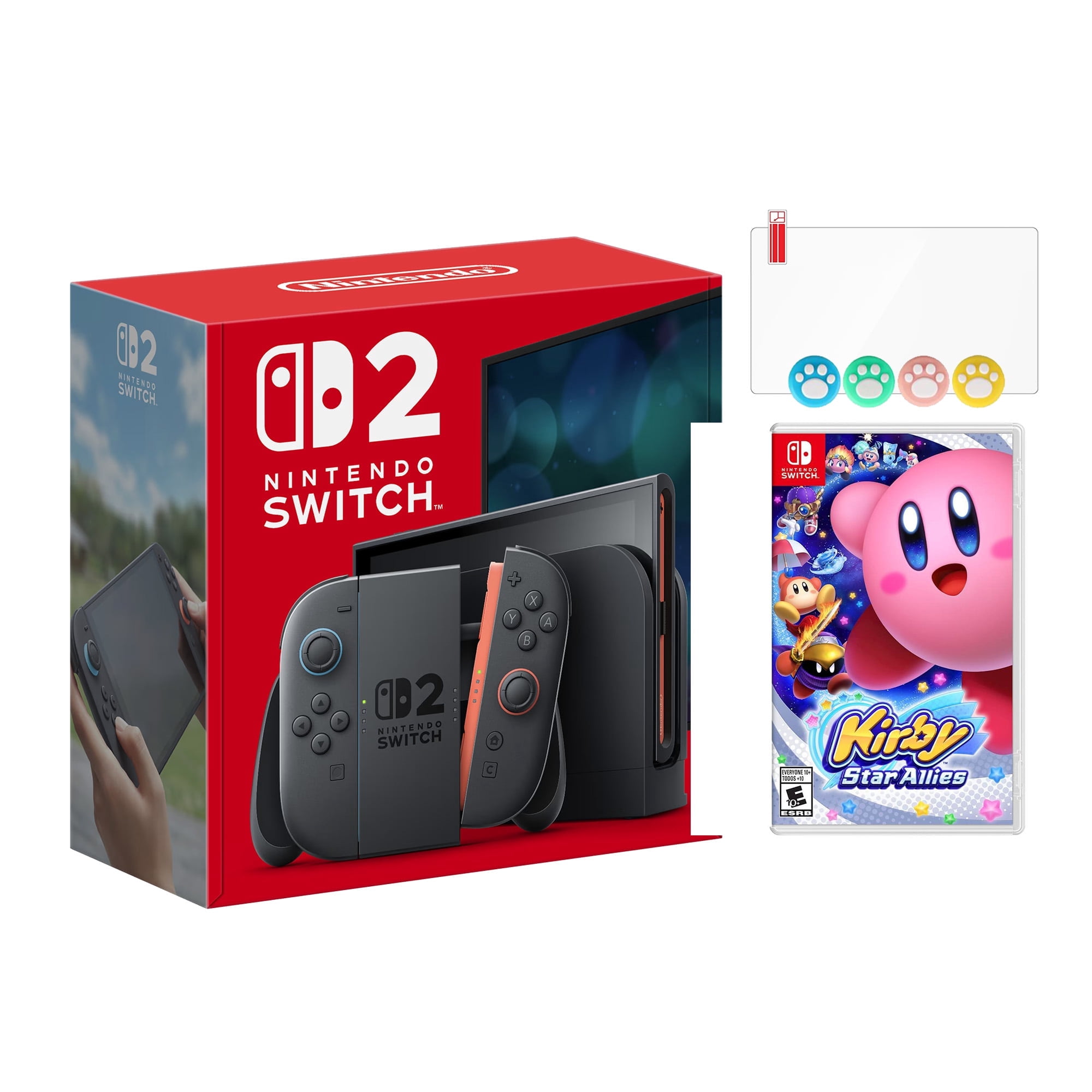 Nintendo Switch 2 Console 256GB 7.9-Inch 1080P HDR Touch Screen, Joy-Con 2 with Mouse Sensor, Dock, with Kirby Star Allies And Mytrix Joystick Caps & Screen Protector