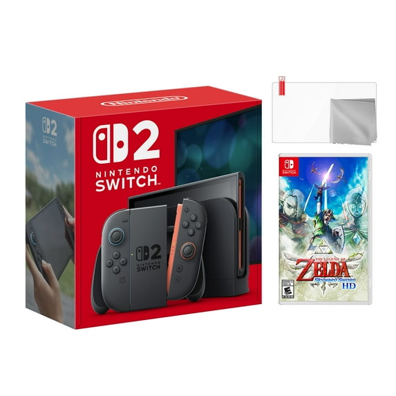 Nintendo Switch 2 Console 256GB 7.9-Inch 1080P HDR Touch Screen, Joy-Con 2 with Mouse Sensor, Dock, with The Legend of Zelda: Skyward Sword HD And Microfiber Cleaning Cloth & Screen Protector