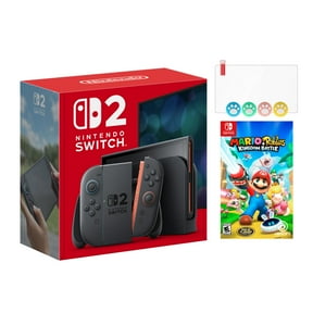 Nintendo Switch 2 Console 256GB 7.9-Inch 1080P HDR Touch Screen, Joy-Con 2 with Mouse Sensor, Dock, with Mario Rabbids Kingdom Battle And Mytrix Joystick Caps & Screen Protector