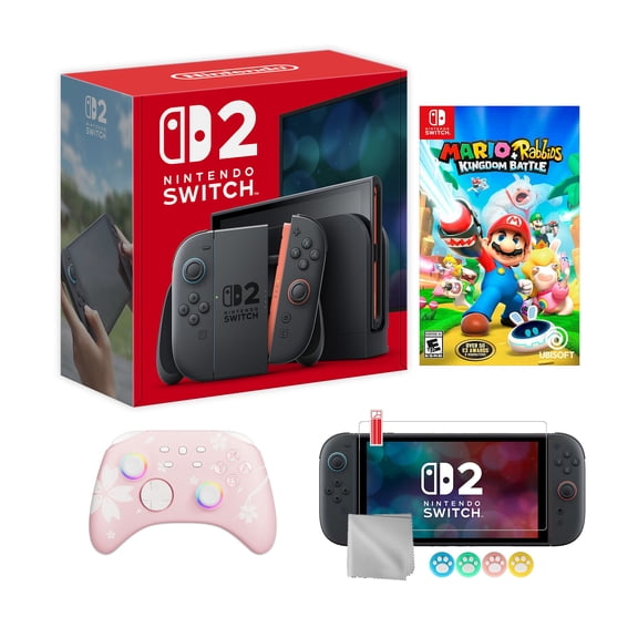 Nintendo Switch 2 Console 256GB 7.9-Inch 1080P HDR Touch Screen, Joy-Con 2 with Mouse Sensor, Dock, with Mario Rabbids Kingdom Battle And Mytrix Wireless Controller & Accessories